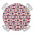 thumbnail image 1 of Aztec Geometric Elastic Fitted Round Table Cover Ethnic Pattern Waterproof Outdoor Tablecloth for Holiday Party, Picnic, Patio & Dining Fits Tables Up to 36"-44", 1 of 8