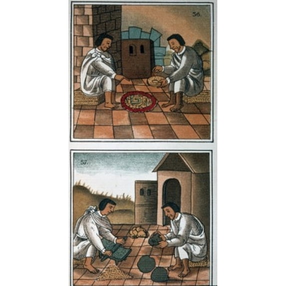 Aztec Goldsmiths illustration from Mexican Florentine Codex by Shagun Mexican Art Poster Print