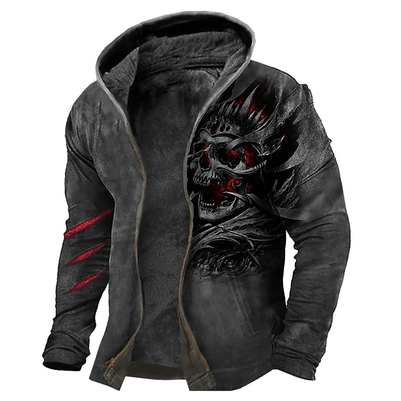 Aztec Hooded Jacket for Men,Western Aztec Graphic Hoodies Sherpa Lined