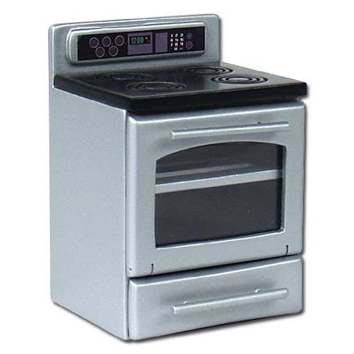Aztec Imports, Inc. Dollhouse Miniature Free Standing Modern Stainless Steel Range