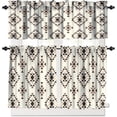 thumbnail image 1 of Aztec Kitchen Curtains Sets, Southwestern Native Tribal Valances for Kitchen Window,Boho Geometric Printed Short Curtains for Small Windows Cafe Living Room Bedroom, 54x24 Inch, 3 Piece, 1 of 5