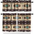 thumbnail image 1 of Aztec Kitchen Curtains Sets, Southwestern Native Tribal Valances for Window,Boho Geometric Printed Short Curtains for Small Windows Cafe Living Room Bedroom, 54x24 Inch, 3 Piece, 1 of 3