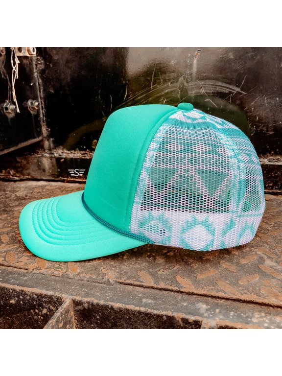 Aztec Mesh Back Cap (Turquoise)
