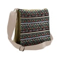 thumbnail image 1 of Aztec Messenger Bag, Ethnic Style Triangles Art, Unisex Cross-body, by Ambesonne, 1 of 2
