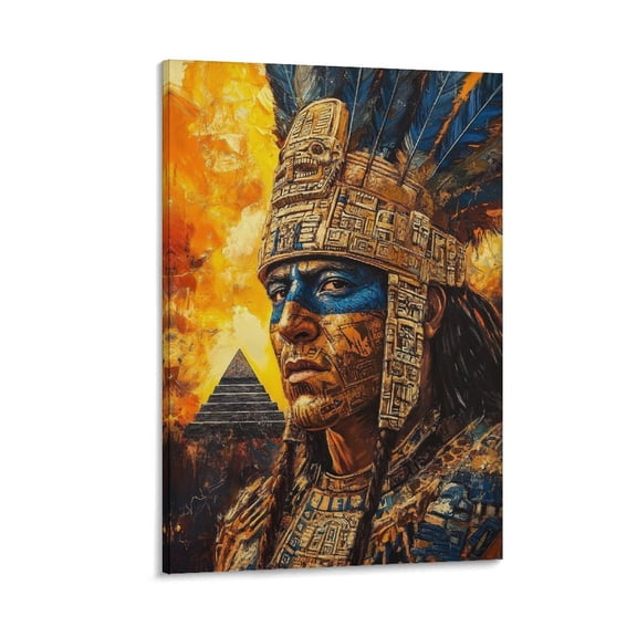 Aztec Mythology Art Poster Huitzilopochtli Sun God 1 Room Aesthetic Poster Print Art Wall Painting Canvas Posters Gifts Modern Bedroom Decor 20x30inch(50x75cm)