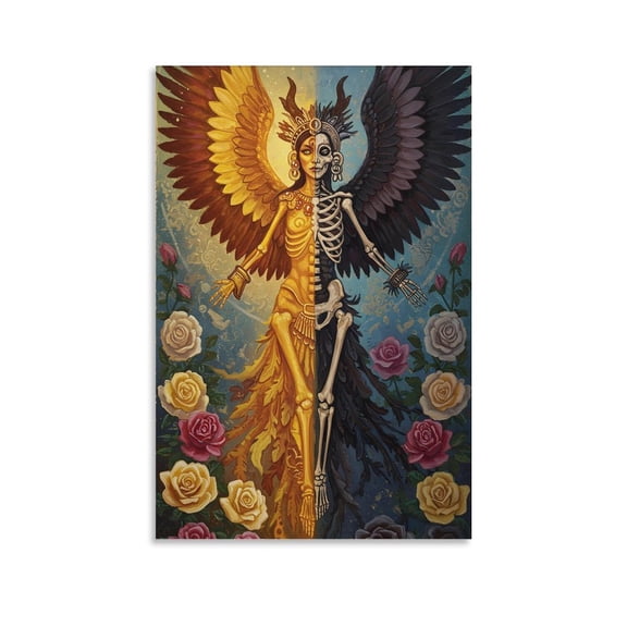 Aztec Mythology Art Poster Itzpapalotl Goddess of Death 2 Wall Art Poster Scroll Canvas Painting Picture Living Room Decor Home 16x24inch(40x60cm)