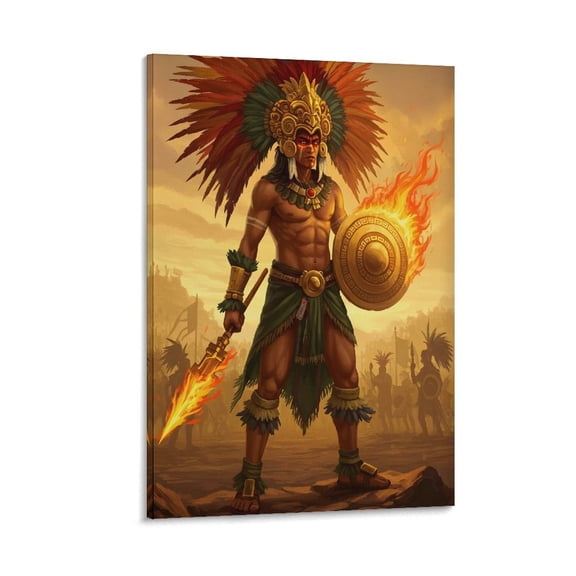 Aztec Mythology Art Poster Tonatiuh God of The Fifth Sun 2 Canvas Art Poster and Wall Art Picture Print Modern Family bedroom Decor Posters 24x36inch(60x90cm)