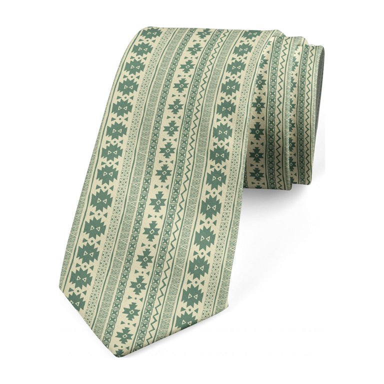 Aztec Necktie, Tribal National Borders, Dress Tie, 3.7", Reseda Green and  Beige, by Ambesonne - Walmart.com