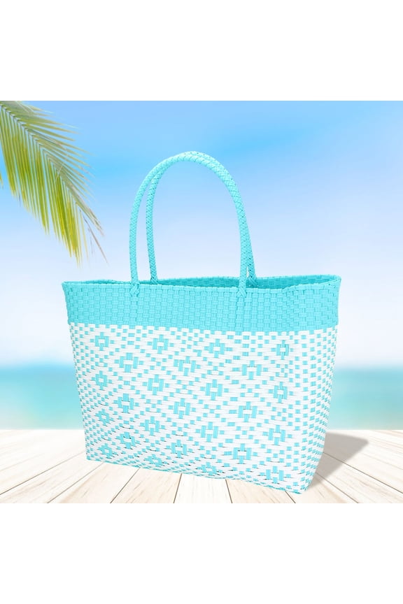 Aztec Pattern Basket Weave Tote Bag / Shoulder Bag