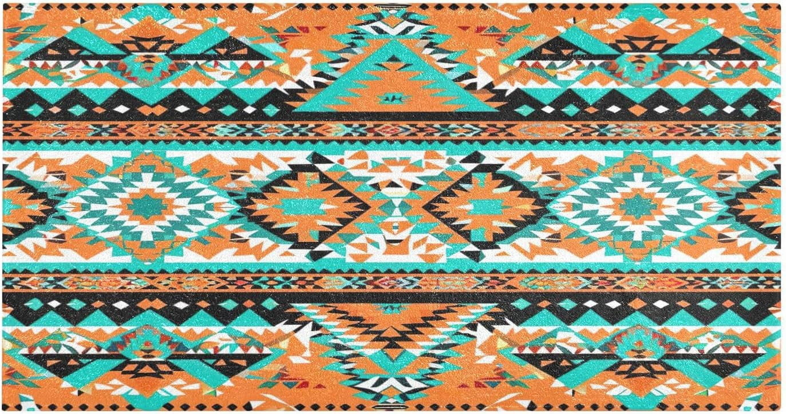 Aztec Pattern Bathroom Rug Mat Ultra Soft Non Slip and Absorbency Plush