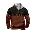 thumbnail image 1 of Aztec Pattern Men's Pullover Sweatshirt, Quarter-Zip Jacket with Fleece Lining for Everyday Wear, 1 of 6
