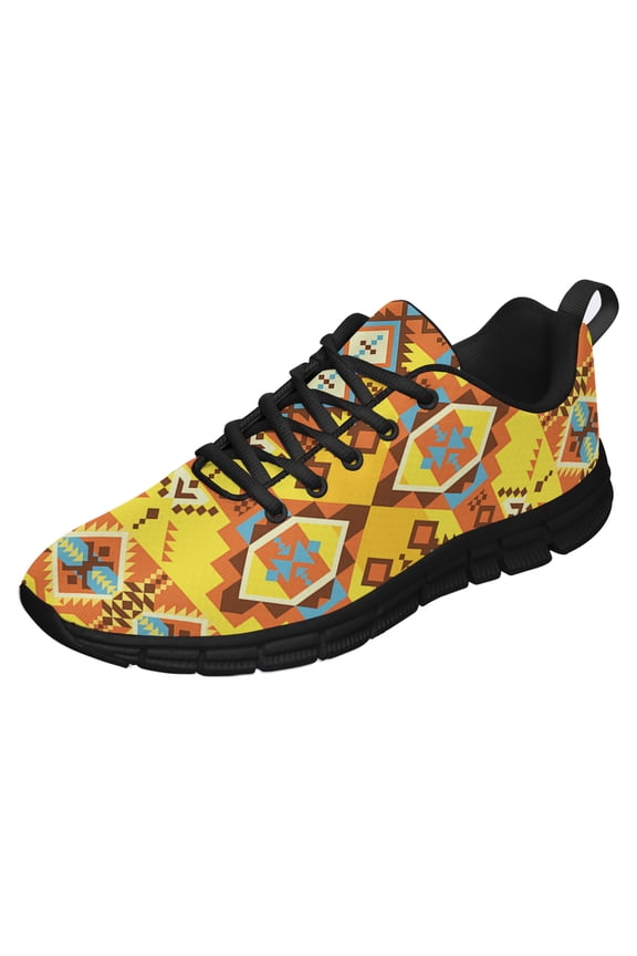Aztec Pattern Shoes for Men Women Running Sneakers Breathable Casual Sport Tennis Shoes Gift for Him Her Black Size 6