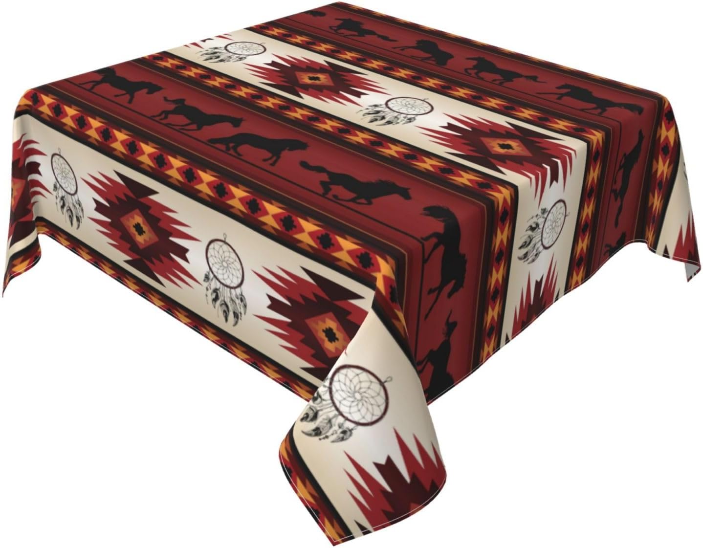 Aztec Pattern Tablecloth Ethnic Native Style Boho Geometric Green ...