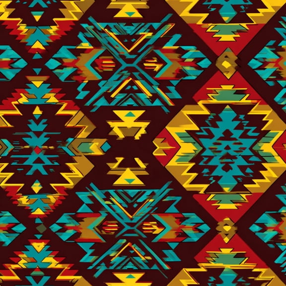 Aztec Peel and Stick Wallpaper Geometric Aztec Red Yellow Teal Tones Wall Mural 23.6in x 9.8ft Self Adhesive Removable Wall Paper Renter Friendly Wallpaper for Nursery Bedroom Cabinets