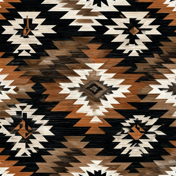 Aztec Peel and Stick Wallpaper Geometric Tribal Black White Brown Diamond Shapes Wall Mural 17.7in x 9.8ft Self Adhesive Removable Wall Paper Renter Friendly Wallpaper for Nursery Bedroom Cabinets