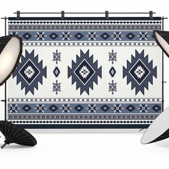 Aztec Photography Backdrop 10x8FT, Dark Blue Southwest Wind Bohemian Ethnic Wind Photo Backdrops, Background for Photography Studio Photo Studio Background, Back Drop for Photoshoot