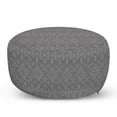 thumbnail image 1 of Aztec Pouf Cover with Zipper, Pattern of Symmetric Tribal Inspired Streaks and Motifs in Greyscale Tones, Soft Decorative Fabric Unstuffed Case, 30" W X 17.3" L, Pale Grey and Dimgray, by Ambesonne, 1 of 3