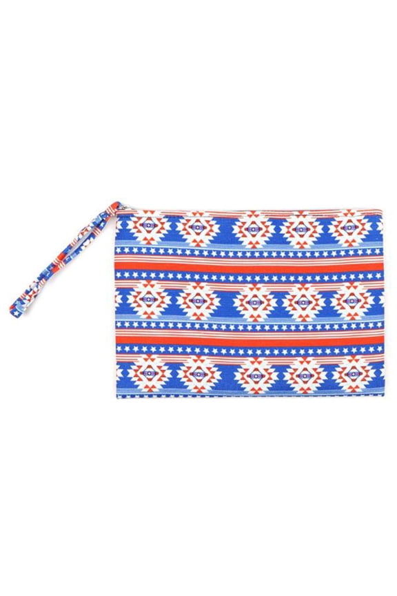 Aztec Print Pouch Bag Western Wristlet