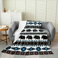 thumbnail image 1 of Aztec Pure Cotton Flannel Fleece Blanket Baby Size Highland Cow Print Sherpa Blanket Southwestern Throw Blanket Bull Cattle Wildlife Boho Soft Microfiber Fuzzy Blanket, 1 of 4