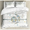 thumbnail image 1 of Aztec Queen Size Duvet Cover Set, Ethnic Aztec Moon Sun with Spiral Vortex Stars Figures Occult Art Theme Image Print, Decorative 3 Piece Bedding Set with 2 Pillow Shams, Multicolor, by Ambesonne, 1 of 3