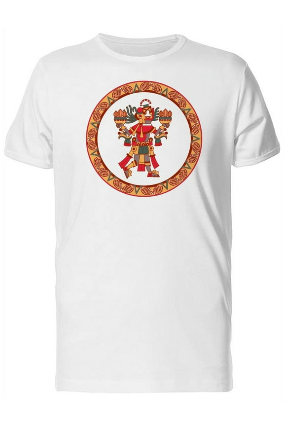 Aztec Round Colorful Logo T-Shirt Men -Image by Shutterstock, Male x-Large