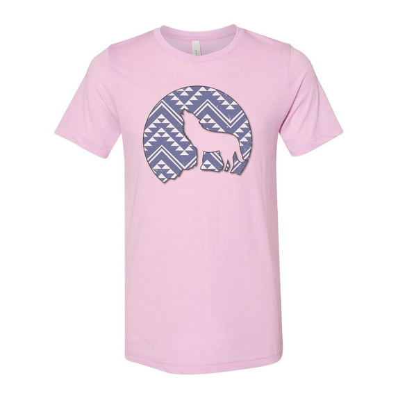 Aztec Shirt, Aztec Wolf, South Western Shirt, Indian Shirt, Howling At The Moon, Unisex Fit, Gift For Her, Wolf Lover, Geometric, Santa Fe, Lilac, 2XL