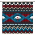 thumbnail image 1 of Aztec Shower Curtain Southwestern Native American Tribal Ethnic Abstract Geometric Navajo Vintage Southwest Colorful Retro Fabric Bathroom Decor Curtain with 12 Hooks，71x71 Inch，Blue Red, 1 of 6