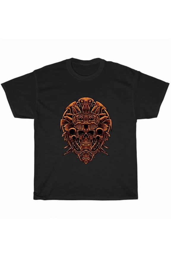 Aztec Skull Cool Death'S Head Skeleton Inca Maya Mayans Ancient T-Shirt Unisex, Vintage Birthday Gift