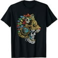 thumbnail image 1 of Aztec Skull Jaguar Warrior Mask Ancient Mayan Mythology T-Shirt, 1 of 5
