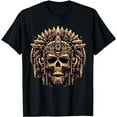 thumbnail image 1 of Aztec Skull Mask Mayan Warrior Mexican Ancient Civilization T-Shirt, 1 of 5