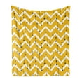 thumbnail image 1 of Aztec Soft Flannel Fleece Blanket, Tribal Arrows over Zig Zag Chevron Background Hippie Punk Contemporary, Cozy Plush for Indoor and Outdoor Use, 50" x 60", Earth Yellow White Black, by Ambesonne, 1 of 5