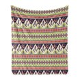 thumbnail image 1 of Aztec Soft Flannel Fleece Throw Blanket, Bohemian Composition of Crescent Stars and Feathers, Cozy Plush for Indoor and Outdoor Use, 60" x 80", Multicolor, by Ambesonne, 1 of 5