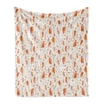 thumbnail image 1 of Aztec Soft Flannel Fleece Throw Blanket, Feather Motifs Symbolic Traditional, Cozy Plush for Indoor and Outdoor Use, 50" x 70", Pale Pink Orange, by Ambesonne, 1 of 5