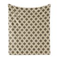 thumbnail image 1 of Aztec Soft Flannel Fleece Throw Blanket, Traditional Inspired Native Geometric Boho Mexican Pattern, Cozy Plush for Indoor and Outdoor Use, 50" x 60", Black Amber Beige, by Ambesonne, 1 of 5