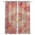 thumbnail image 1 of Aztec Southwest Blackout Curtains for Bedroom Living Room Darkening Curtains 63 Inches Long Orange Boho Ethnic Floral Geometric Art Window Curtain 2 Panels Set Window Treatment Grommet Drapes 42"x63", 1 of 9