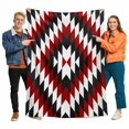 thumbnail image 1 of Aztec Southwest Flannel Blanket for Bed,Travel and Camping, Vintage Abstract Red Black Geometric Rustic Super Soft Cozy Blanket for All Seasons 60"x80", 1 of 7