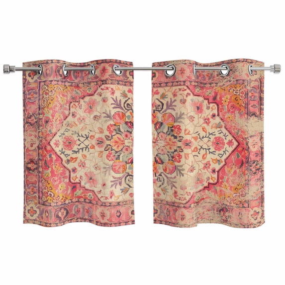 Aztec Southwest Kitchen Curtains Small Short 39 Inch Length, Orange ...