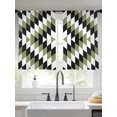 thumbnail image 1 of Aztec Southwest Sheer Curtains 54 Inches Long 2 Panels Vintage Abstract Green Black Geometric Rustic Light Filtering Semi Sheer Window Curtains Drapes for Bedroom Living Room 52"x54", 1 of 7