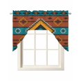 thumbnail image 1 of Aztec Southwest Swag Valances for Windows, Small Curtains Drapes, Boho Tribe Brown Geometric Kitchen Window Curtains Over Sink Rod Pocket Window Treatment Valance for Bedroom/Bathroom 56"x36", 1 of 5