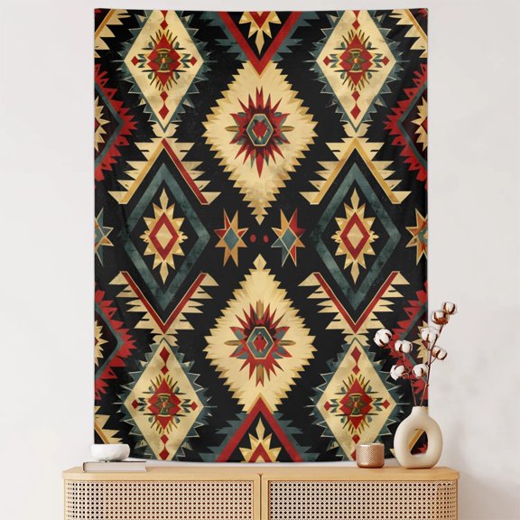 Aztec Southwest Tapestry, Ethnic Style Design Wall Hanging for Bedroom Aesthetic Tapestries Wall Hanging for Living Room Dorm 30x40 In