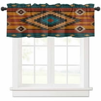 Aztec Southwest Valances for Windows Farmhouse Kitchen Curtains Valances Rod Pocket Valance Curtains for Kitchen Windows Vintage Geometric Farmhouse Art Window Valances for Bathroom Bedroom 60"x18"