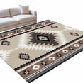 Aztec Southwestern Area Rug, Ethnic Tribal Style Geometric Brown Non ...