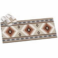 Aztec Southwestern Area Rug, Ethnic Tribal Style Geometric Orange Khaki ...