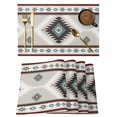 thumbnail image 1 of Aztec Southwestern Placemats Set of 8, Ethnic Tribal Style Geometric Red Grey Non-Slip Place Mats Washable Table Mats for Kitchen Dining Table Decorations Indoor/Outdoor, 1 of 9