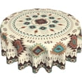thumbnail image 1 of Aztec Southwestern Round Tablecloth 60" Ethnic Tribal Geometric Design Vintage Style Circle Table Cloth Boho Chic Washble Table Cover for Dinning Kitchen Farmhouse Party Decoration, 1 of 6
