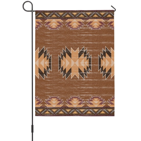 Aztec Style Garden Flag 12 x 18 Inches, Southwestern Native American Bohemian Brown Weather Proof Outdoor Patio Flags Double Sided Small Garden Decoration for Yard Outside Home