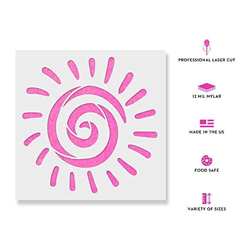 Aztec Sun Stencil - Ideal for Educational and Signage Projects, Aztec