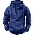 thumbnail image 1 of Aztec Tactical Sweatshirts Mens Lace Up Vintage Hoodies Pullover Cargo Sweatshirts Outfits Long Sleeve Multic Pockets, 1 of 4