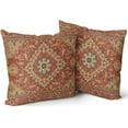thumbnail image 1 of Aztec Terracotta Bohemian Pillow Covers 18X18 Inch Rust Orange Boho Flower Rug Print Carpet Pillow Cases Set of 2 Antique Tapestry Rustic Retro Western Throw Pillows for Outdoor Cushion Couch, 1 of 7