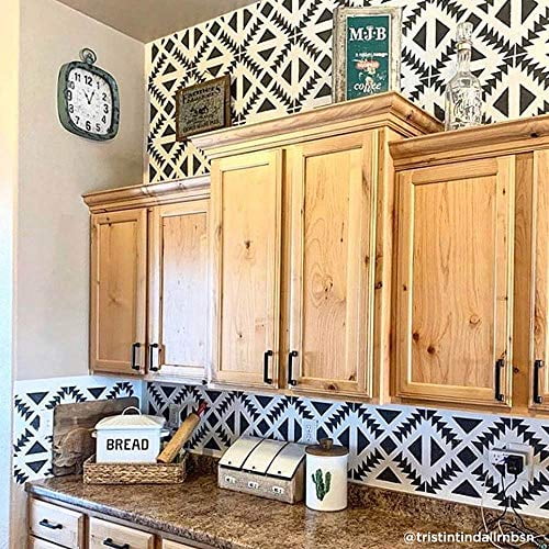 Aztec Tile Stencil - Tile Stencils for Painting Tile Floor - Reusable Tile Stencils for Linoleum and Cement Floors - Paint Your Old Tile and Save - Stencils for Painting Floors (La